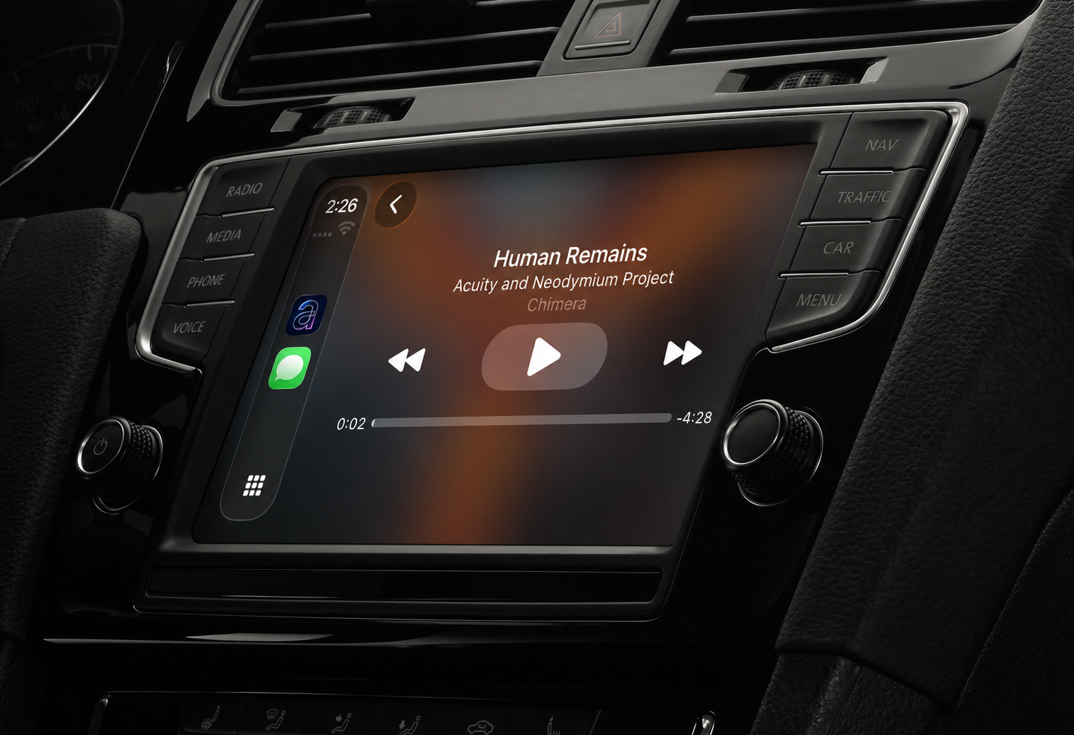 aud-io dashboard in CarPlay