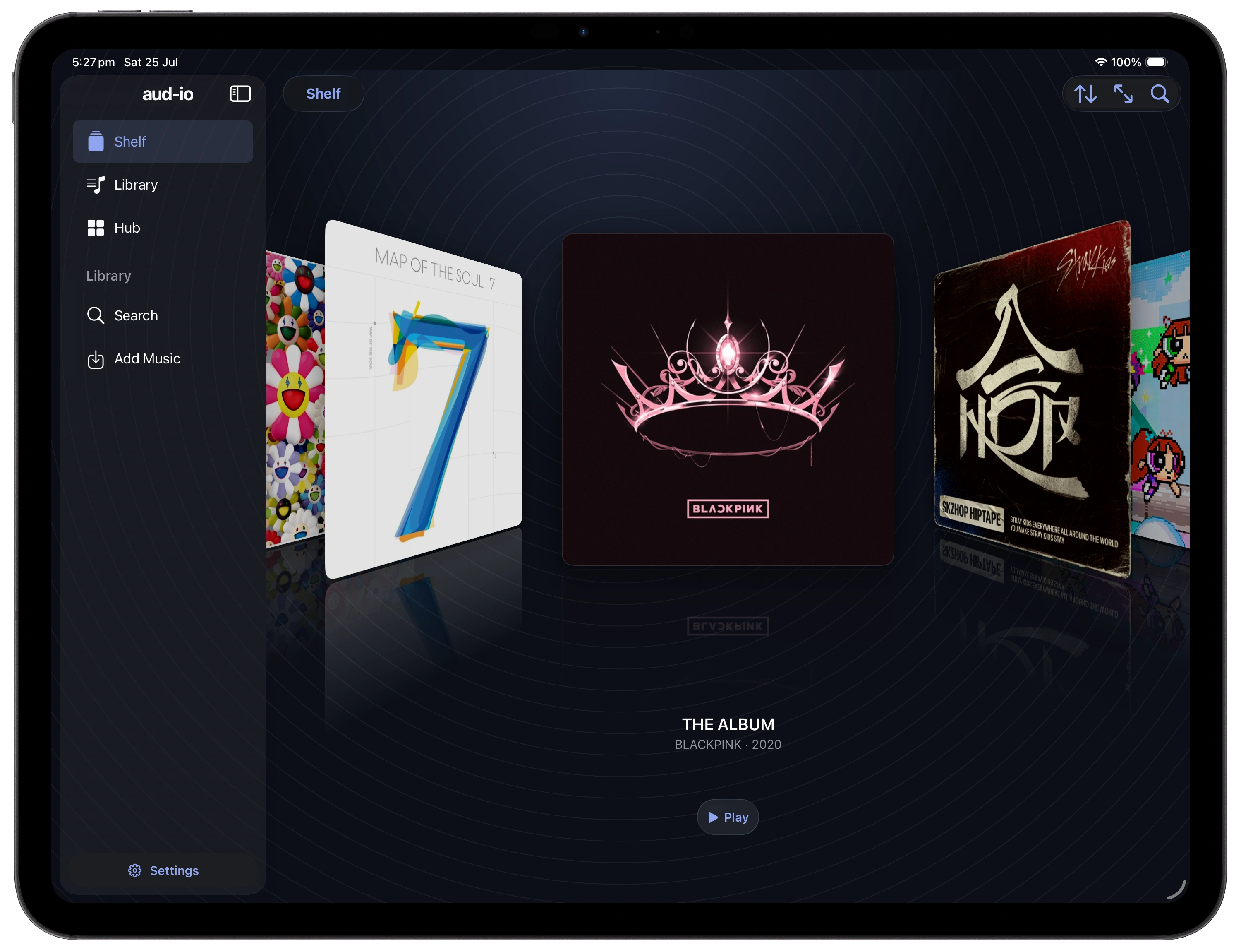 The Shelf in aud-io shown on an iPad Pro 13-inch (M5)