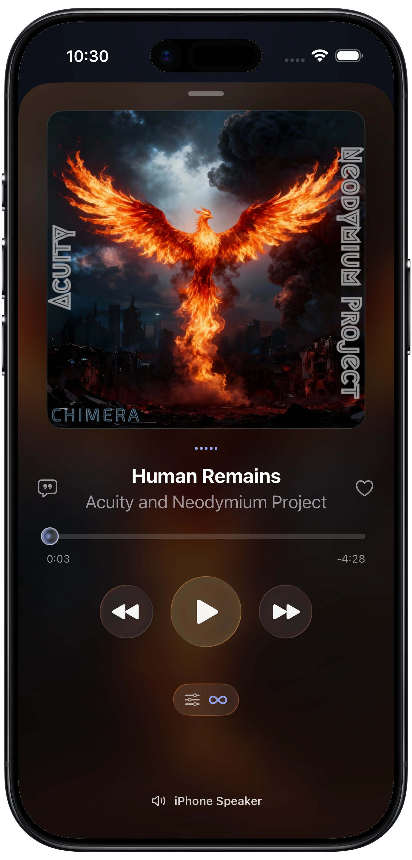 aud-io Now Playing on iPhone