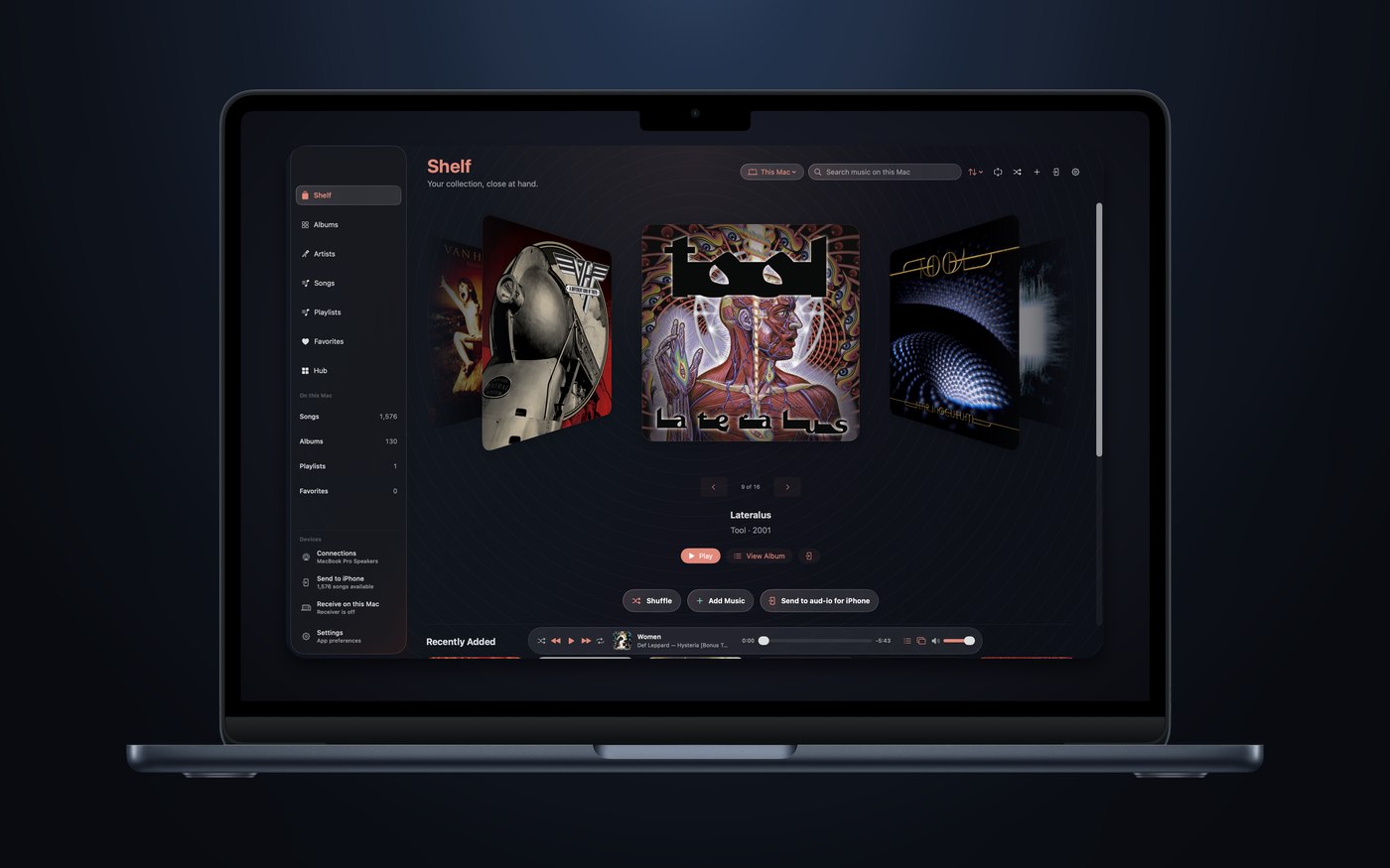 The Shelf in aud-io for Mac.