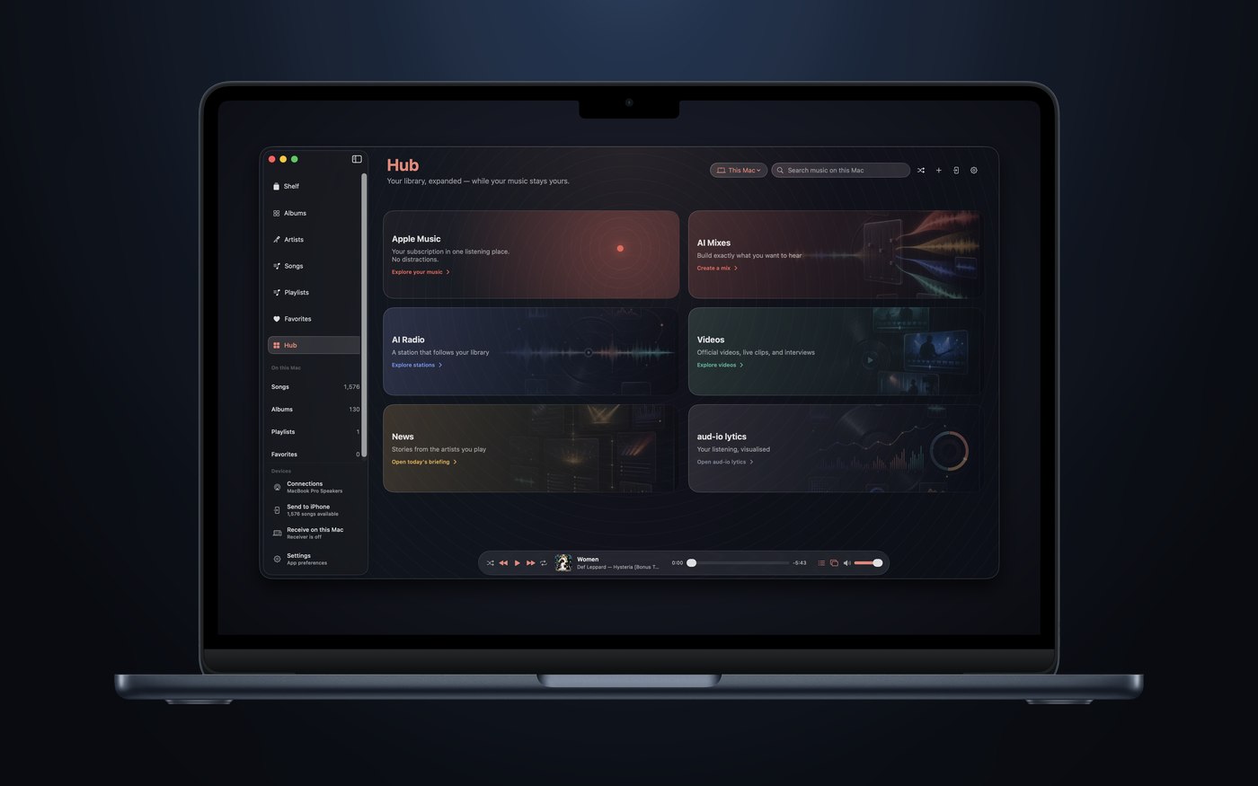 The Hub in aud-io for Mac.