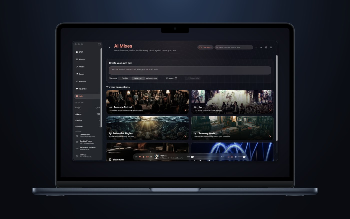 AI Mixes in aud-io for Mac.
