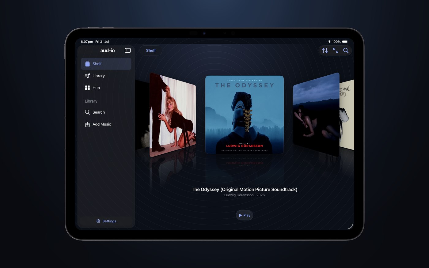 The Shelf in aud-io for iPad.